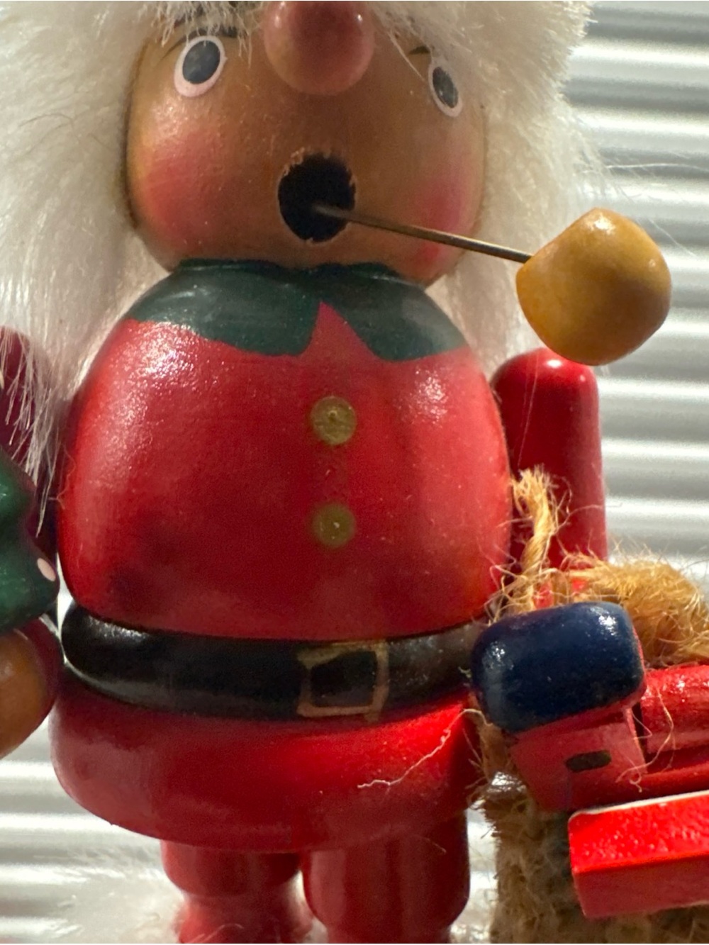 Vintage German incense, smoker, Santa Claus wooden holding tree and toy bag - Picture 4 of 11